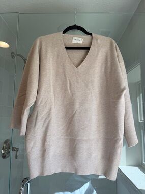 Wilfred V-Neck Knit Sweater - Neutral Beige